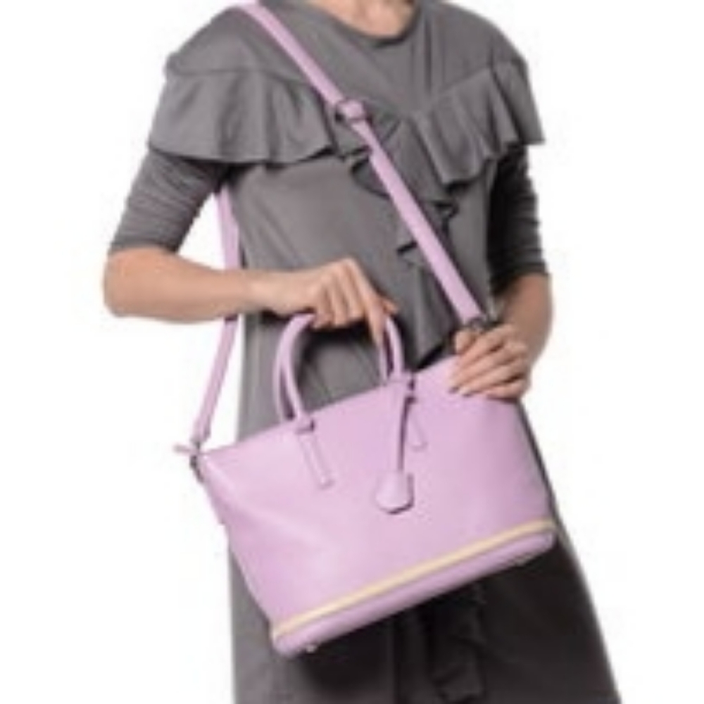Zipper & Inside Snap Shoulder Bag With Handles - Picture 3 of 7